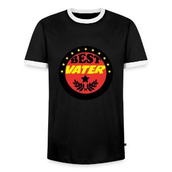 BEST VATER - T-shirt contrasté Homme - noir/blanc - Devant - AI Model Female 172 light (172cm) & AI Model Male 178 light (178cm)