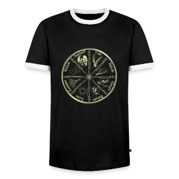 Wikinger norden valhalla schweden skandinavien flaga - Männer Kontrast-T-Shirt - Schwarz/Weiß - Vorne - AI Model Female 172 light (172cm) & AI Model Male 178 light (178cm)