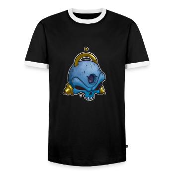 [WPT334] Golden Headphones - Männer Kontrast-T-Shirt - Schwarz/Weiß - Vorne - AI Model Female 172 light (172cm) & AI Model Male 178 light (178cm)