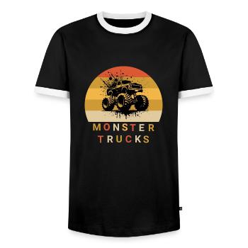 Camion monstre - T-shirt contrasté Homme - noir/blanc - Devant - AI Model Female 172 light (172cm) & AI Model Male 178 light (178cm)