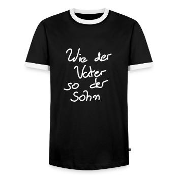Wie der Vater so der Sohn - Männer Kontrast-T-Shirt - Schwarz/Weiß - Vorne - AI Model Female 172 light (172cm) & AI Model Male 178 light (178cm)