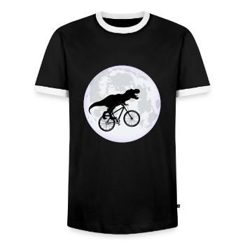 Mond - Männer Kontrast-T-Shirt - Schwarz/Weiß - Vorne - AI Model Female 172 light (172cm) & AI Model Male 178 light (178cm)