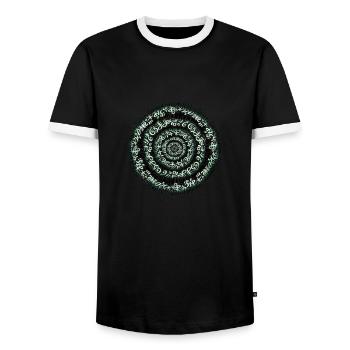 Magischer Kreis - Männer Kontrast-T-Shirt - Schwarz/Weiß - Vorne - AI Model Female 172 light (172cm) & AI Model Male 178 light (178cm)