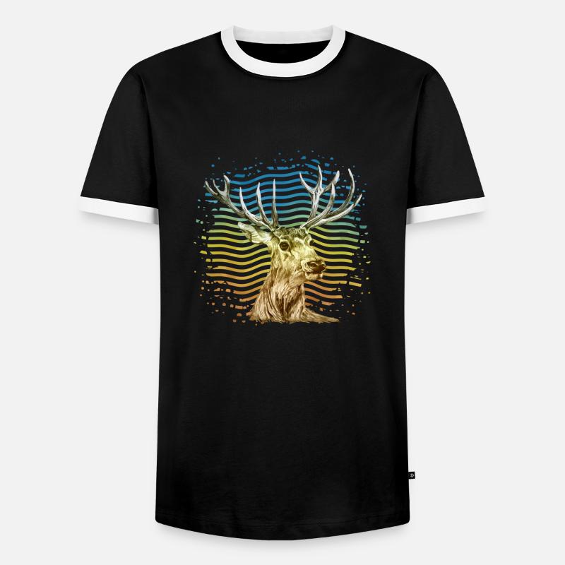 Deer - Men's Ringer Shirt - black/white