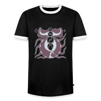 Anarchie der Energie. Chaos bestimmt Harmonie. - Männer Kontrast-T-Shirt - Schwarz/Weiß - Vorne - AI Model Female 172 light (172cm) & AI Model Male 178 light (178cm)