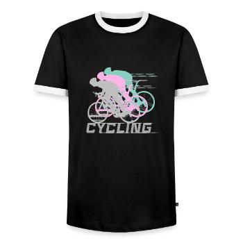 Cycling - Männer Kontrast-T-Shirt - Schwarz/Weiß - Vorne - AI Model Female 172 light (172cm) & AI Model Male 178 light (178cm)