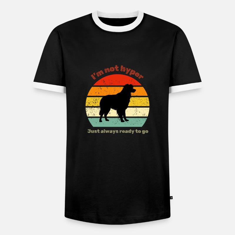 Retro Australian Shepherd - Men's Ringer Shirt - black/white