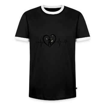 battement de cœur apiculteur - T-shirt contrasté Homme - noir/blanc - Devant - AI Model Female 172 light (172cm) & AI Model Male 178 light (178cm)