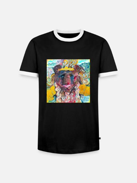 Warrior Lion - Men's Ringer Shirt - black/white