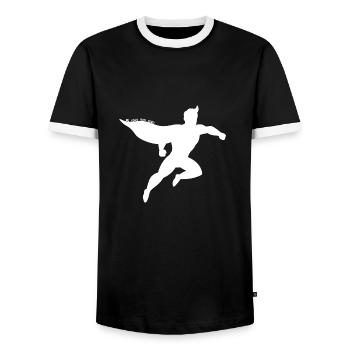 Be Your Own Hero Silhouette - Männer Kontrast-T-Shirt - Schwarz/Weiß - Vorne - AI Model Female 172 light (172cm) & AI Model Male 178 light (178cm)