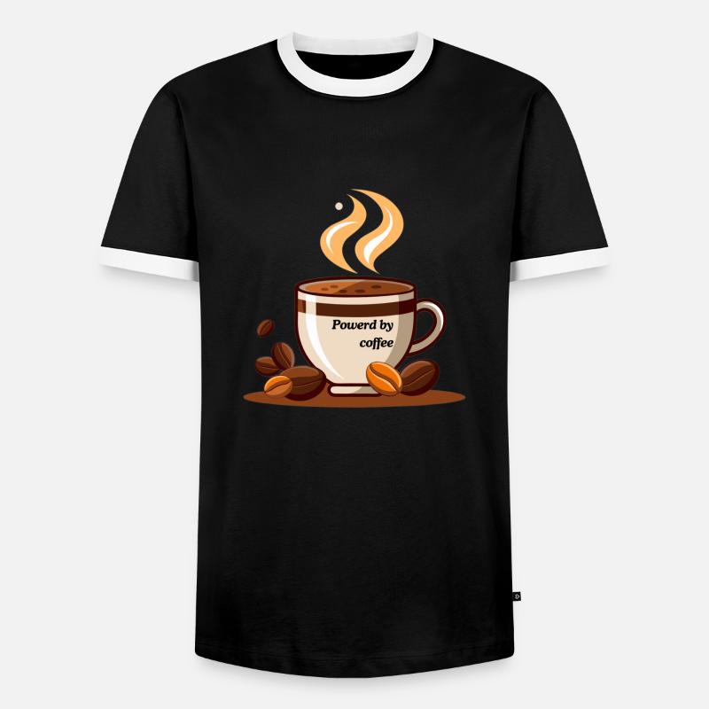 Powerd by coffee - Männer Kontrast-T-Shirt - Schwarz/Weiß
