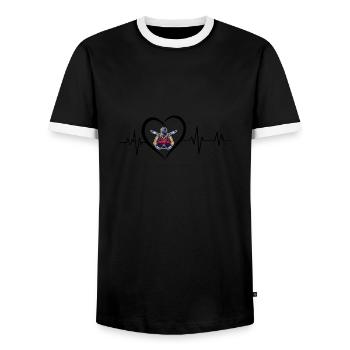 battement de cœur soudeur - T-shirt contrasté Homme - noir/blanc - Devant - AI Model Female 172 light (172cm) & AI Model Male 178 light (178cm)