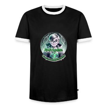 ADNP - Syndrom - Männer Kontrast-T-Shirt - Schwarz/Weiß - Vorne - AI Model Female 172 light (172cm) & AI Model Male 178 light (178cm)