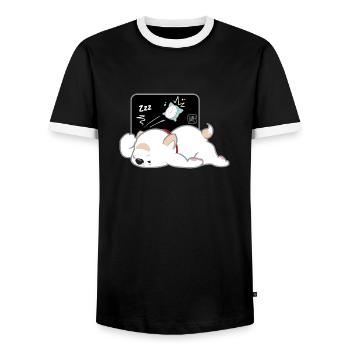 Chien Coréen - Style Japonais 04 - T-shirt contrasté Homme - noir/blanc - Devant - AI Model Female 172 light (172cm) & AI Model Male 178 light (178cm)