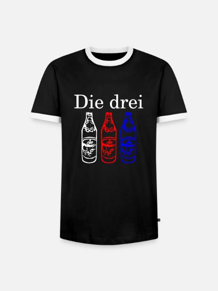 Die Drei Flaschen - hell - Männer Kontrast-T-Shirt - Schwarz/Weiß