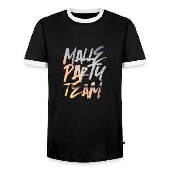 équipe de fête malle colorée - T-shirt contrasté Homme - noir/blanc - Devant - AI Model Female 172 light (172cm) & AI Model Male 178 light (178cm)