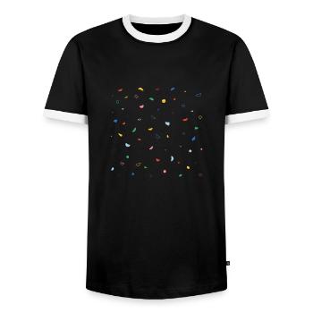 Mur d’escalade - T-shirt contrasté Homme - noir/blanc - Devant - AI Model Female 172 light (172cm) & AI Model Male 178 light (178cm)