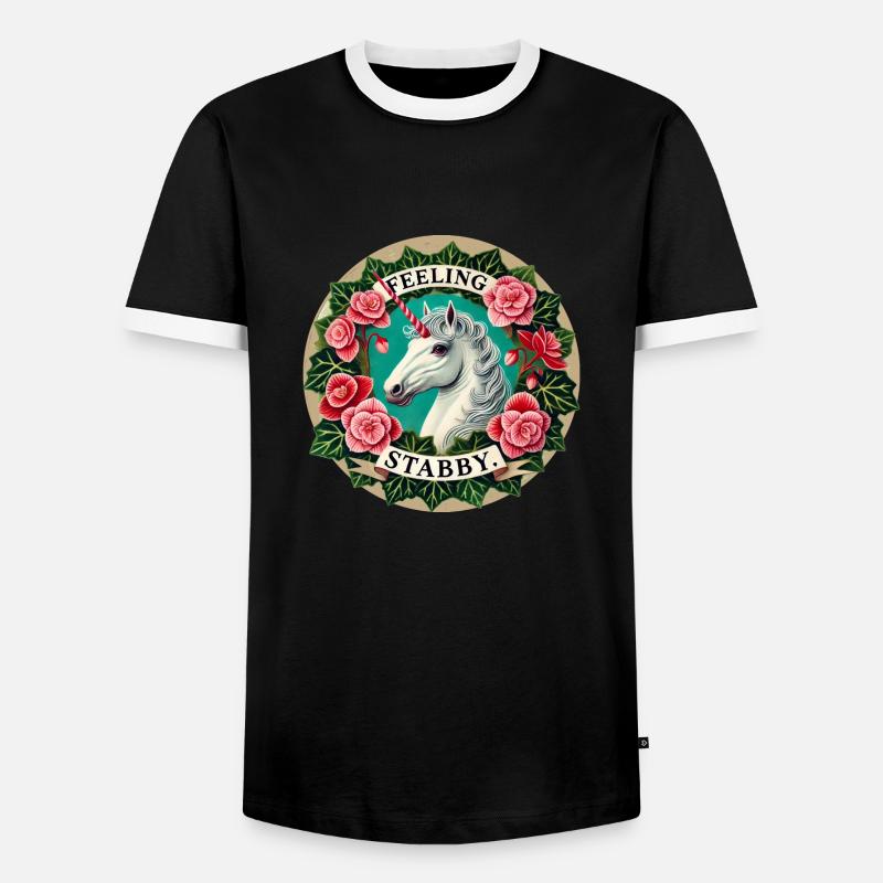 Feeling Stabby - Men's Ringer Shirt - black/white