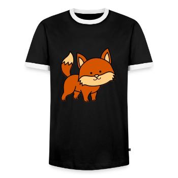 fuchs - Männer Kontrast-T-Shirt - Schwarz/Weiß - Vorne - AI Model Female 172 light (172cm) & AI Model Male 178 light (178cm)
