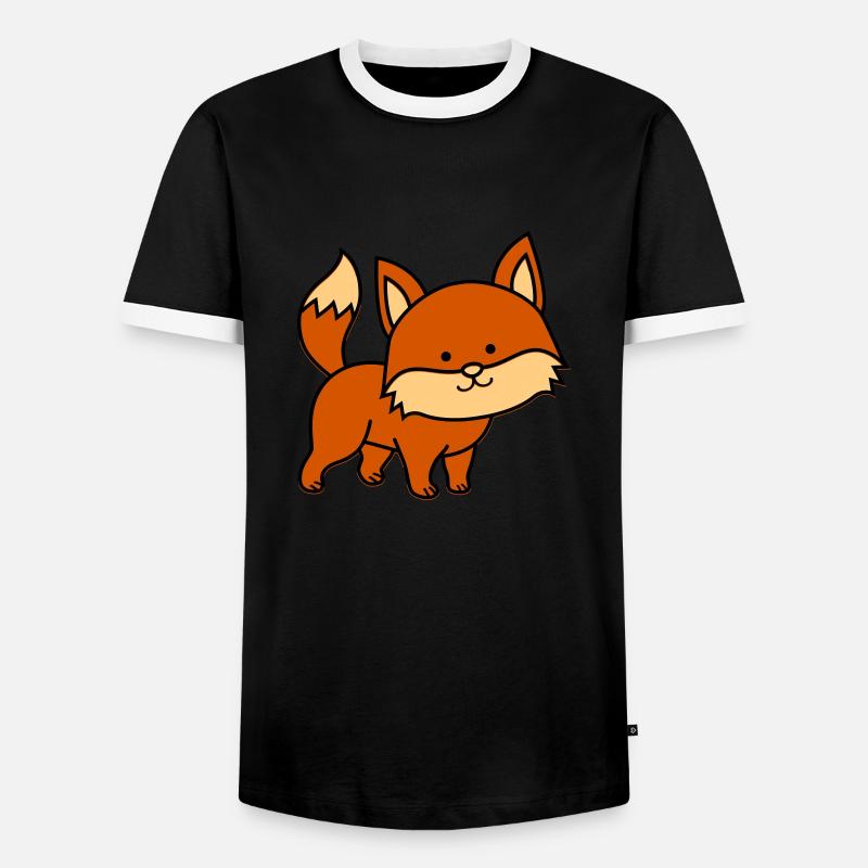 fuchs - Männer Kontrast-T-Shirt - Schwarz/Weiß