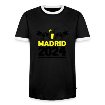 Madrid 2024 - T-shirt contrasté Homme - noir/blanc - Devant - AI Model Female 172 light (172cm) & AI Model Male 178 light (178cm)