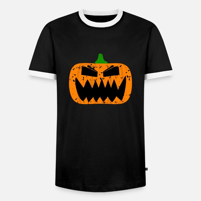 Evil Pumpkin - Men's Ringer Shirt - black/white