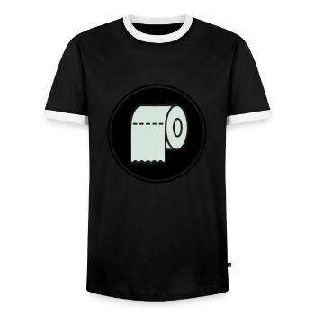 Papier toilette Icône de papier toilette - T-shirt contrasté Homme - noir/blanc - Devant - AI Model Female 172 light (172cm) & AI Model Male 178 light (178cm)