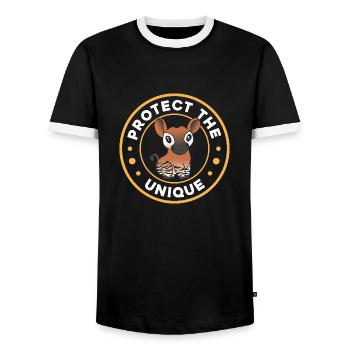 protéger l’unique Design pour un amoureux de l’okapi - T-shirt contrasté Homme - noir/blanc - Devant - AI Model Female 172 light (172cm) & AI Model Male 178 light (178cm)