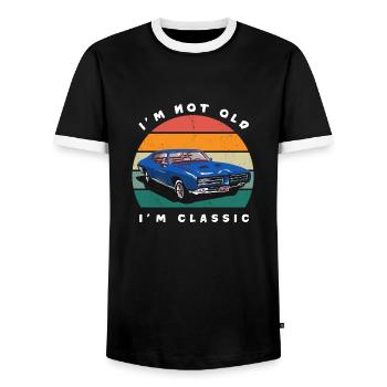 I'm Not Old I'm Classic - Men's Ringer Shirt - black/white - Front - AI Model Female 172 light (172cm) & AI Model Male 178 light (178cm)