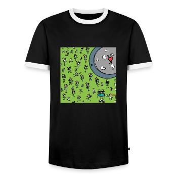 Concert de Kuoro - T-shirt contrasté Homme - noir/blanc - Devant - AI Model Female 172 light (172cm) & AI Model Male 178 light (178cm)
