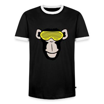 Funky Sonnenbrille Gorilla Cooler Party Affe Spaß - Männer Kontrast-T-Shirt - Schwarz/Weiß - Vorne - AI Model Female 172 light (172cm) & AI Model Male 178 light (178cm)