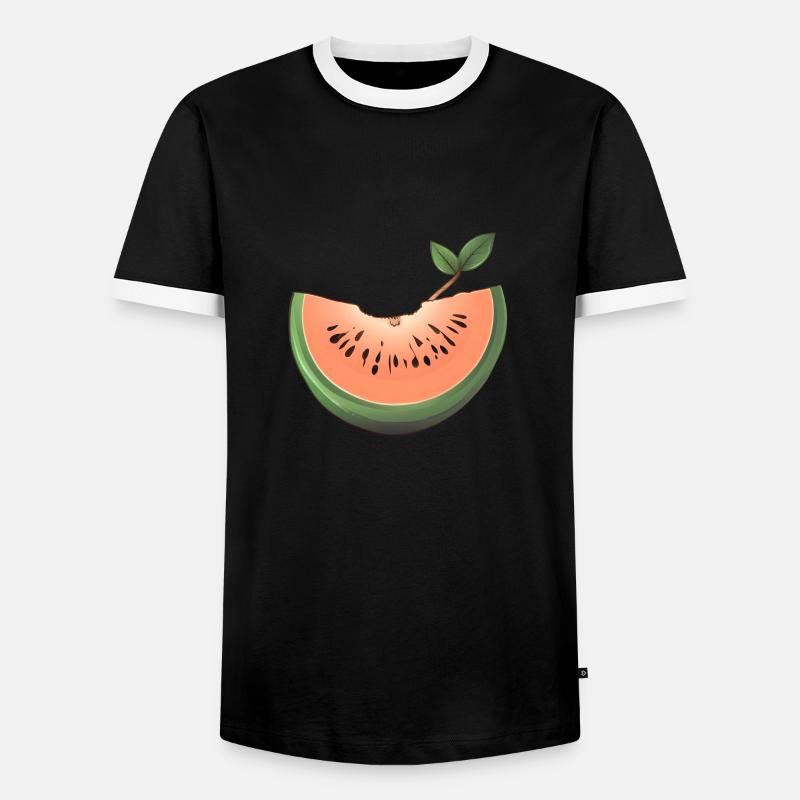Watermelon, Melon, Fruit, Fruit - Men's Ringer Shirt - black/white