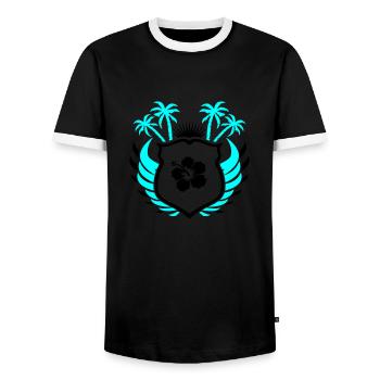 paradies symbol01 - Männer Kontrast-T-Shirt - Schwarz/Weiß - Vorne - AI Model Female 172 light (172cm) & AI Model Male 178 light (178cm)