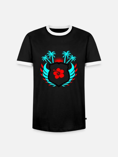 Paradis Fleur d’Hibiscus - T-shirt contrasté Homme - noir/blanc