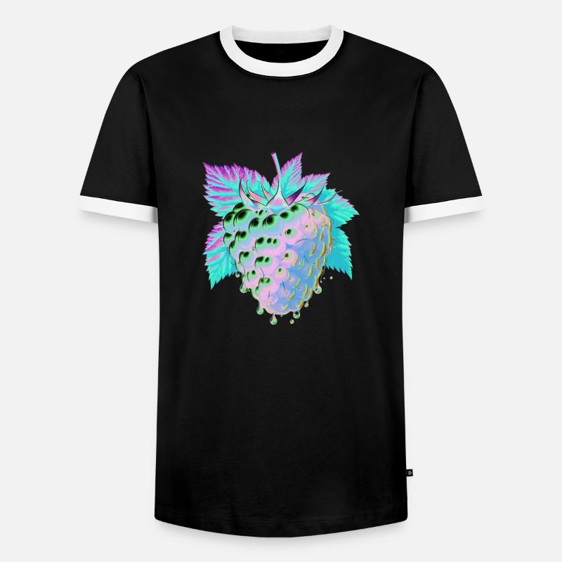 Runny Psychedelic Raspberry - Men's Ringer Shirt - black/white