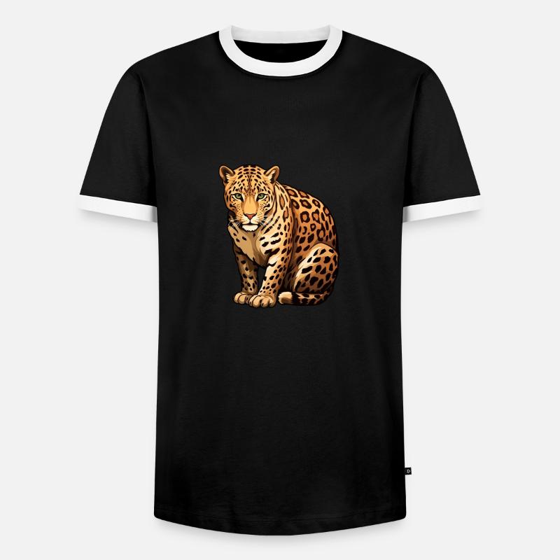 Leopard - Men's Ringer Shirt - black/white