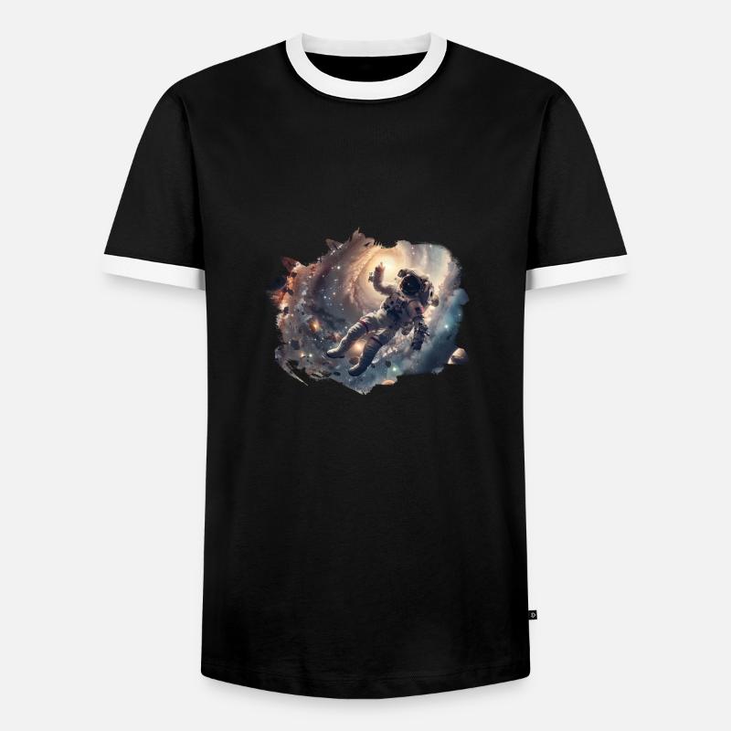 Astronaut Space - Men's Ringer Shirt - black/white