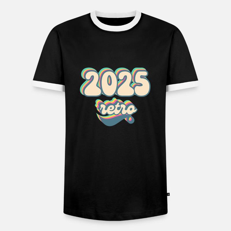 2025 retro gift idea - Men's Ringer Shirt - black/white
