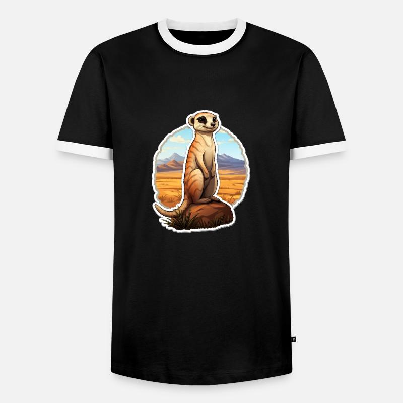 Erdmännchen - Männer Kontrast-T-Shirt - Schwarz/Weiß