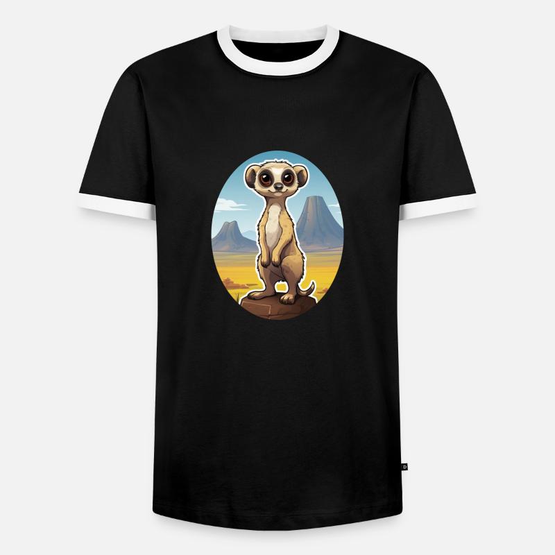 Erdmännchen - Männer Kontrast-T-Shirt - Schwarz/Weiß