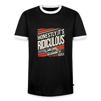 Honestly it's ridiculous design - T-shirt contrasté Homme - noir/blanc - Devant - AI Model Female 172 light (172cm) & AI Model Male 178 light (178cm)