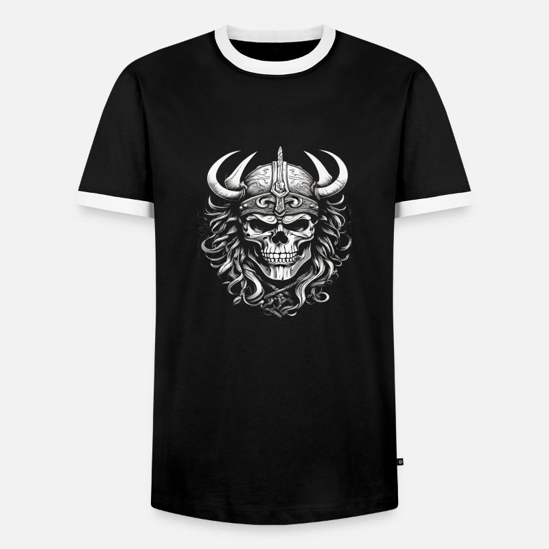 Wikinger Schädel - Männer Kontrast-T-Shirt - Schwarz/Weiß