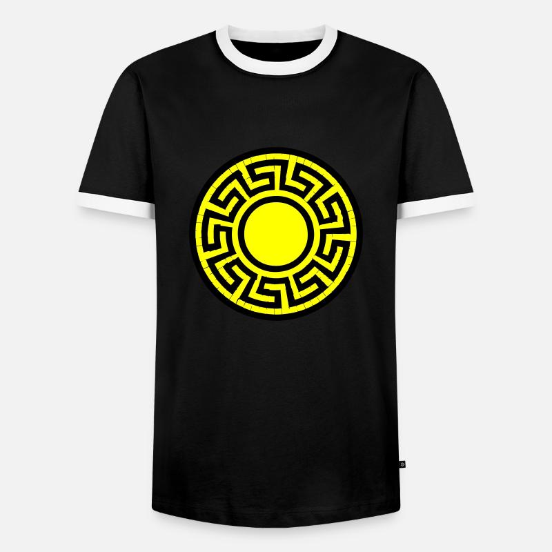 Disk Pattern - Men's Ringer Shirt - black/white