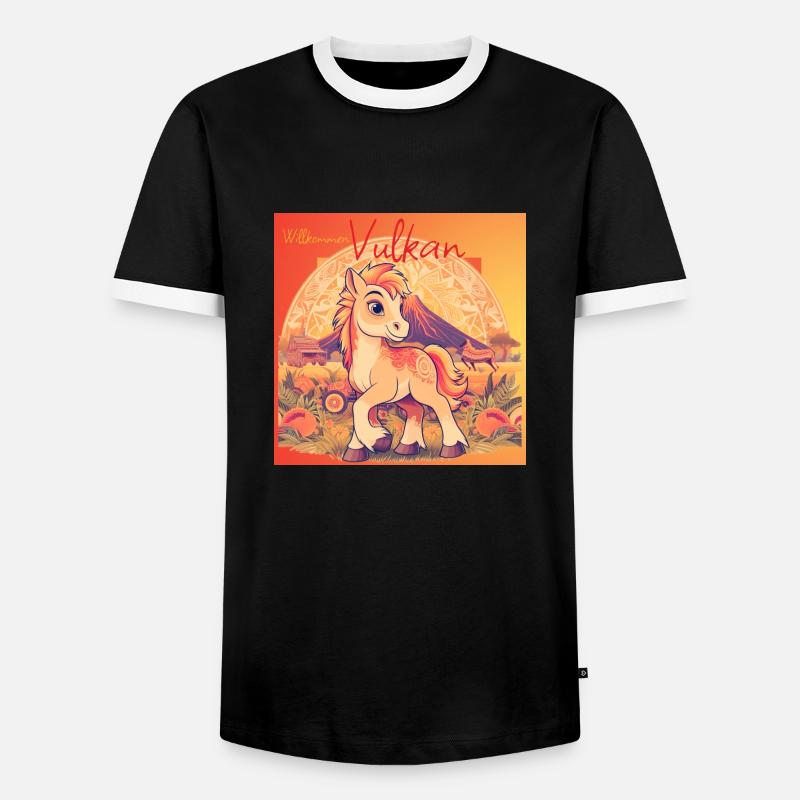 Vulkan ist da ! - Männer Kontrast-T-Shirt - Schwarz/Weiß