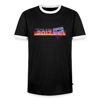 Classique et millésime 2017 Musique nostalgique amusante - T-shirt contrasté Homme - noir/blanc - Devant - AI Model Female 172 light (172cm) & AI Model Male 178 light (178cm)