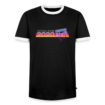 Jahrgang 2020 Retro Vintage Nostalgischer Geburtstag - Männer Kontrast-T-Shirt - Schwarz/Weiß - Vorne - AI Model Female 172 light (172cm) & AI Model Male 178 light (178cm)