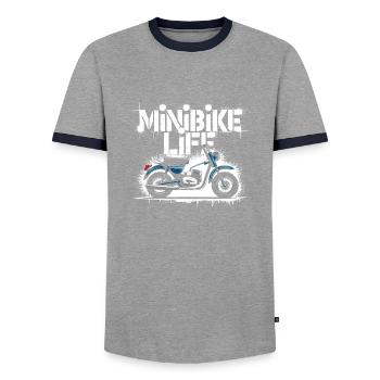 Passion for minibikes - Men's Ringer Shirt - grey/navy  - Front - AI Model Female 172 light (172cm) & AI Model Male 178 light (178cm)