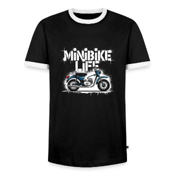 Passion pour les -motos - T-shirt contrasté Homme - noir/blanc - Devant - AI Model Female 172 light (172cm) & AI Model Male 178 light (178cm)