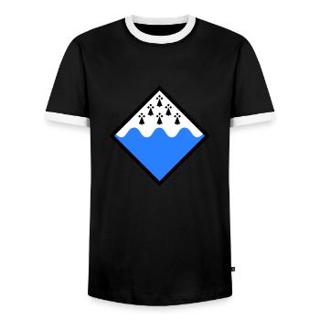 Morbihan - Men's Ringer Shirt - black/white - Front - AI Model Female 172 light (172cm) & AI Model Male 178 light (178cm)