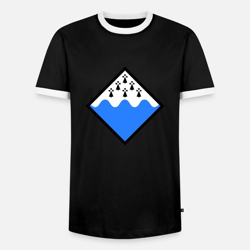 Morbihan - Männer Kontrast-T-Shirt - Schwarz/Weiß